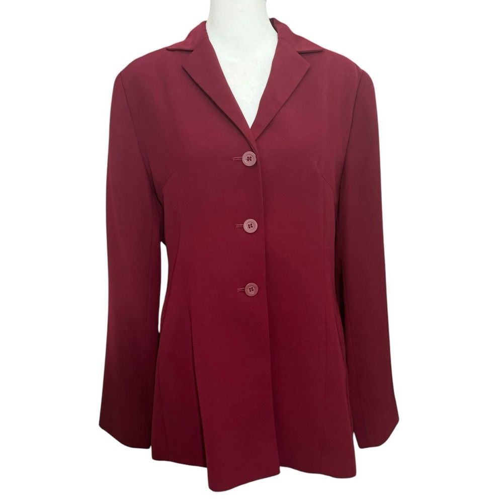 Apostrophe Blazer Size Medium Polyester Burgundy … - image 1